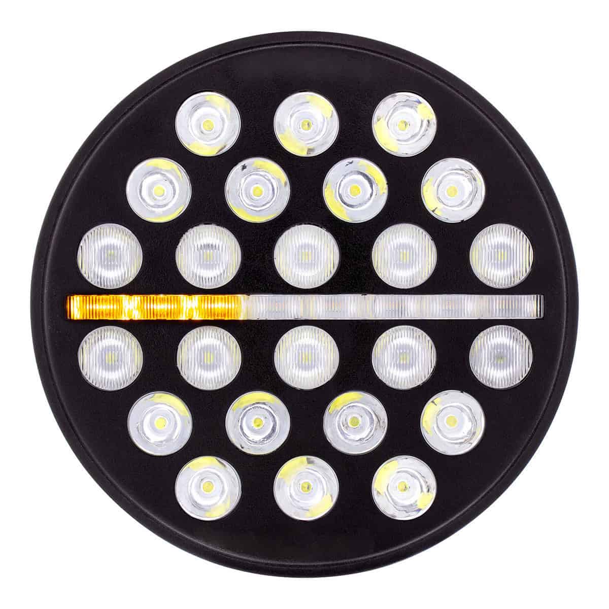 United Pacific ULTRALIT - 24 High Power LED 7" Headlight With Dual Color LED Position Light Bar