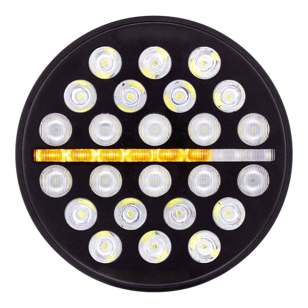 United Pacific ULTRALIT - 24 High Power LED 7" Headlight With Dual Color LED Position Light Bar - supplier image 2