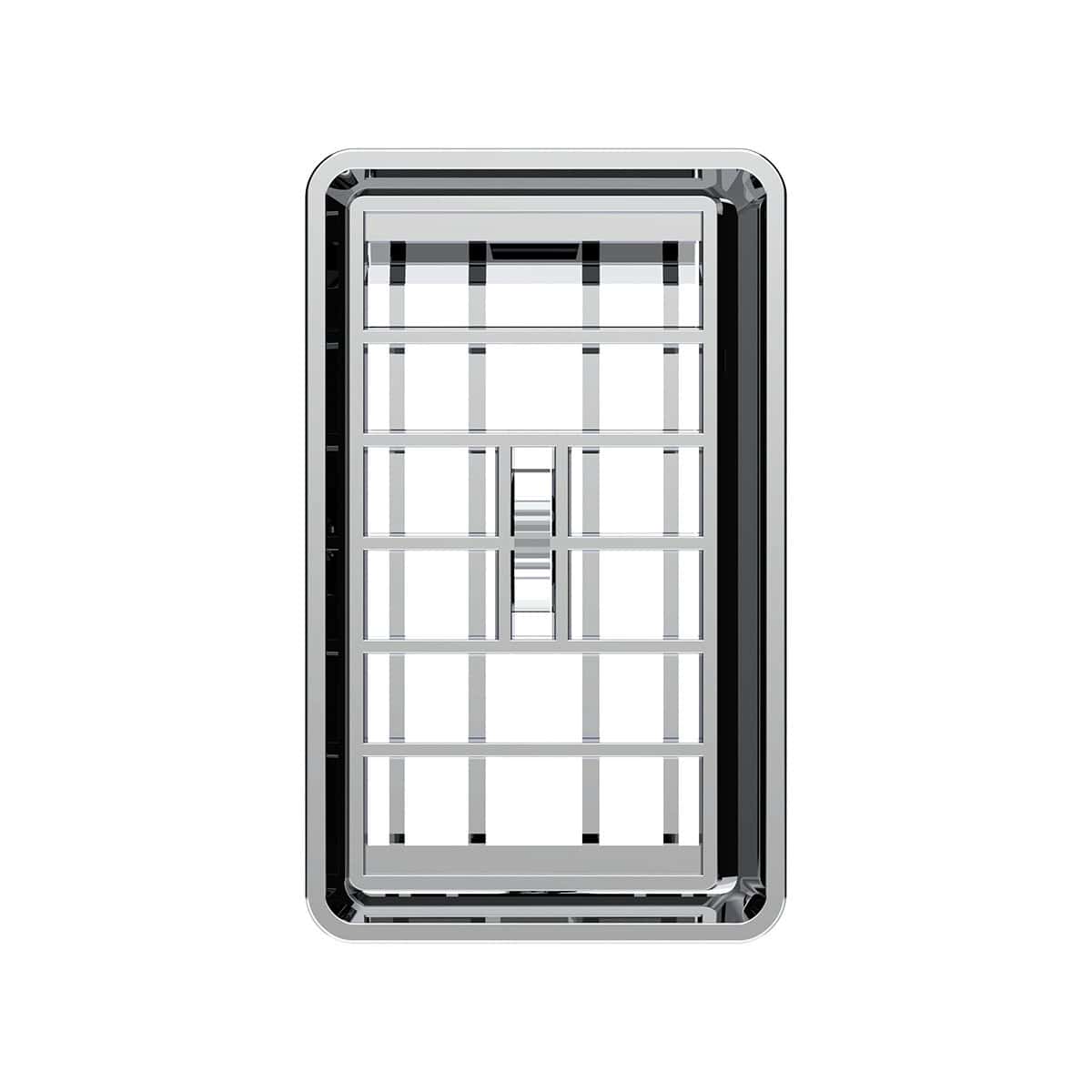 Chrome Plastic A/C Vent With Cross Grids for 1989-2010 Freightliner FLD/Classic - Driver