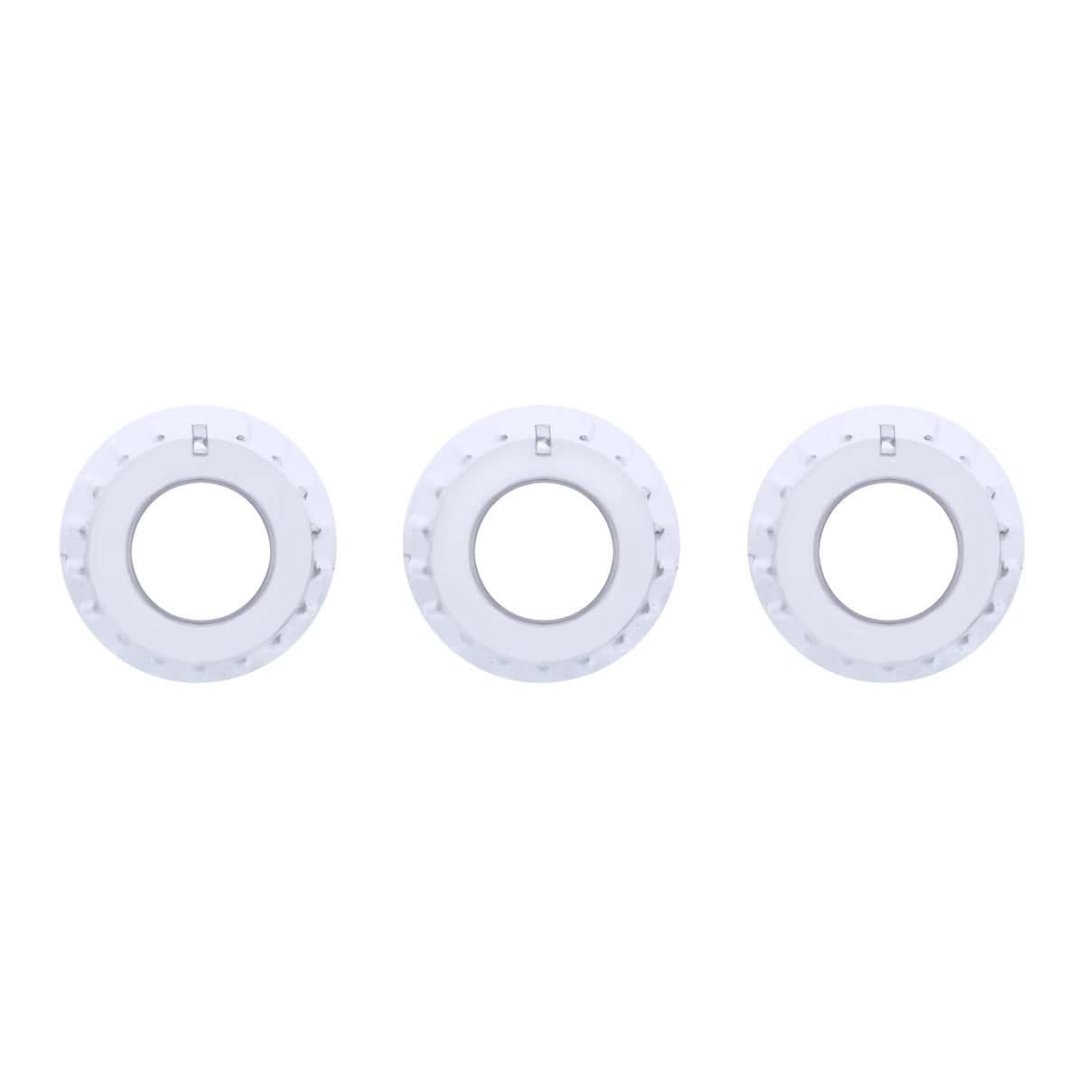 Chrome Outer A/C Control Knob Set For 2006+ Kenworth (Card of 3)