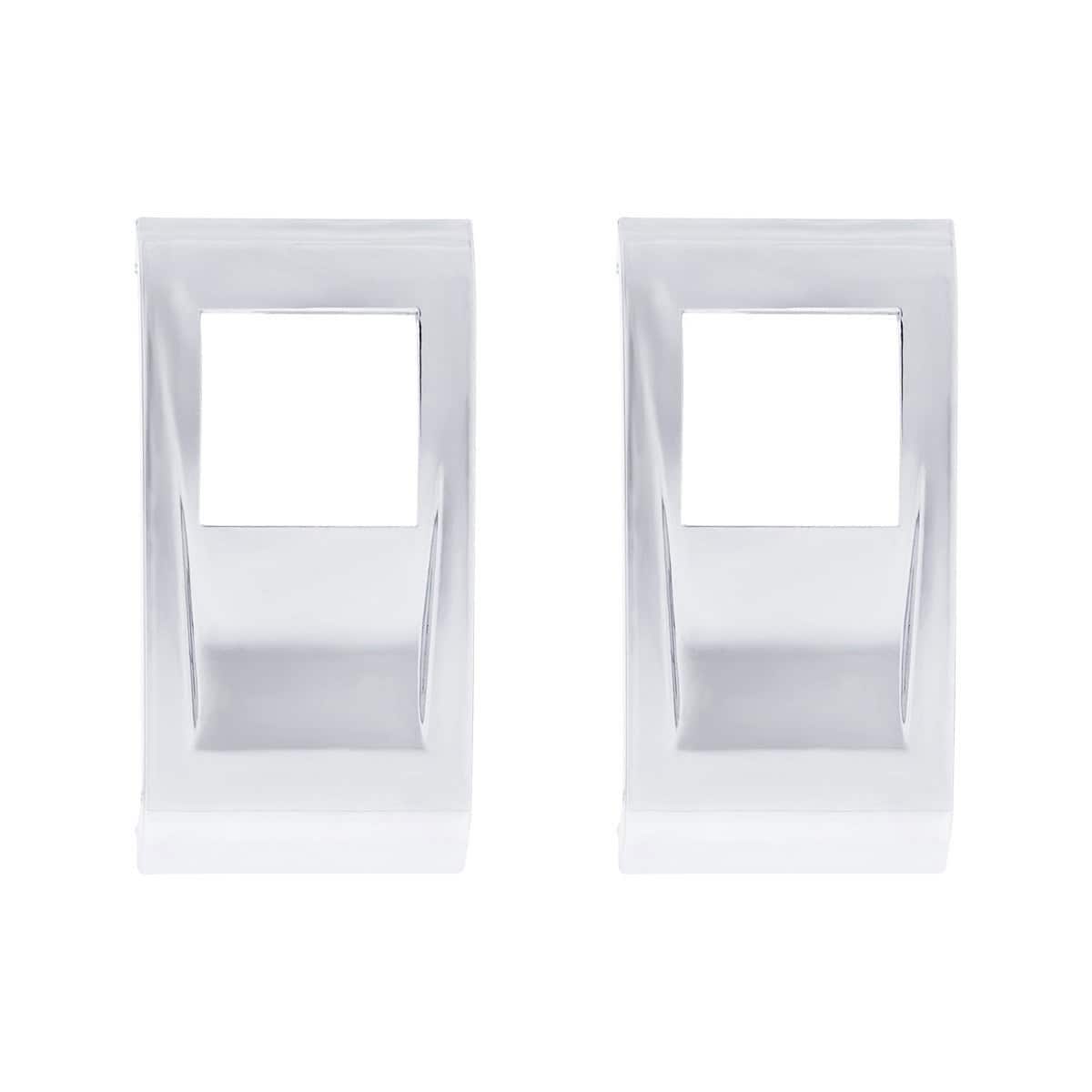 Chrome Plastic Rocker Switch Cover For Peterbilt 579 (Pair) 1 Pair of chrome Peterbilt rocker switch covers, front view