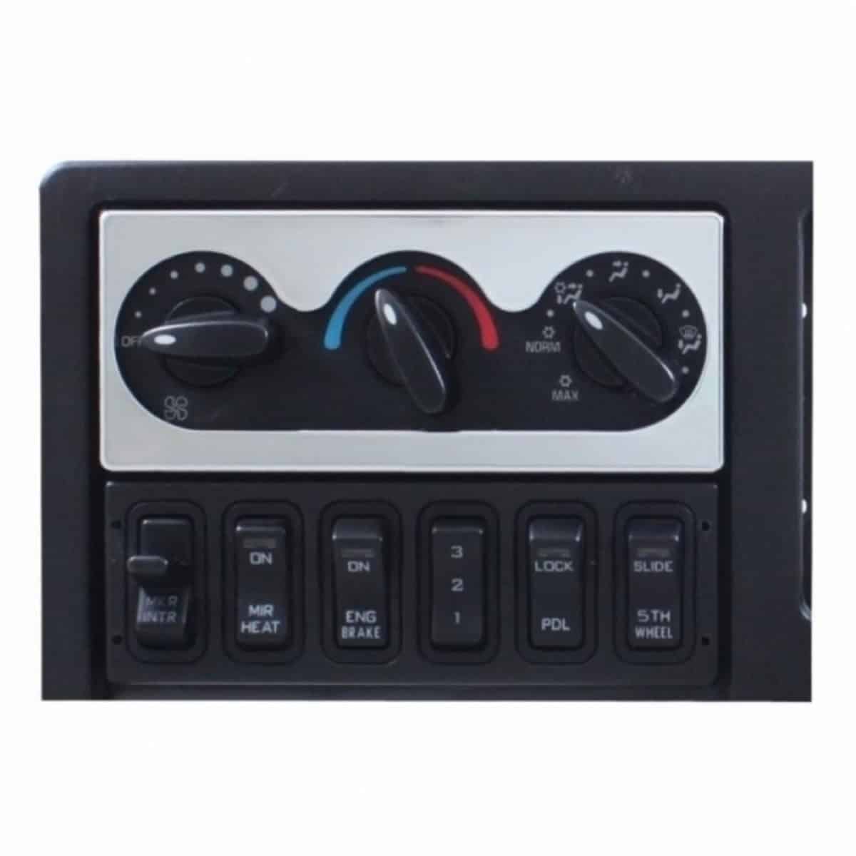Chrome A/C Control Cover For International ProStar (2008-2019), 9900/9400/9200 (2000-2010)