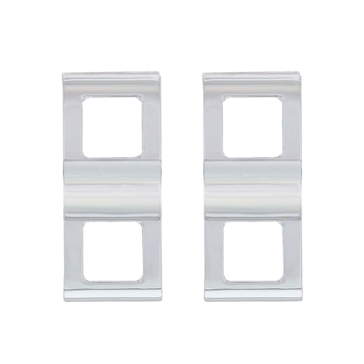 Chrome Plastic Switch Covers - 2 Openings (Card of 2)