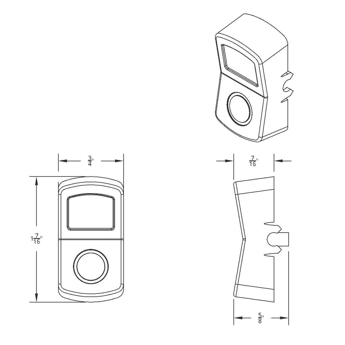 Sleeper Light Chrome Rocker Switch Cover – Plain