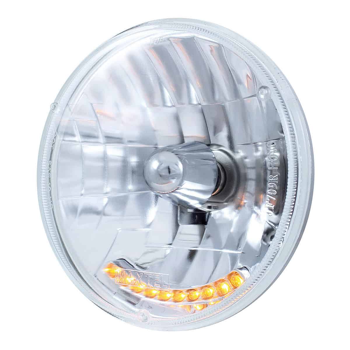 United Pacific 7" Crystal Headlight With 10 Amber LED Position Lights - supplier image 2
