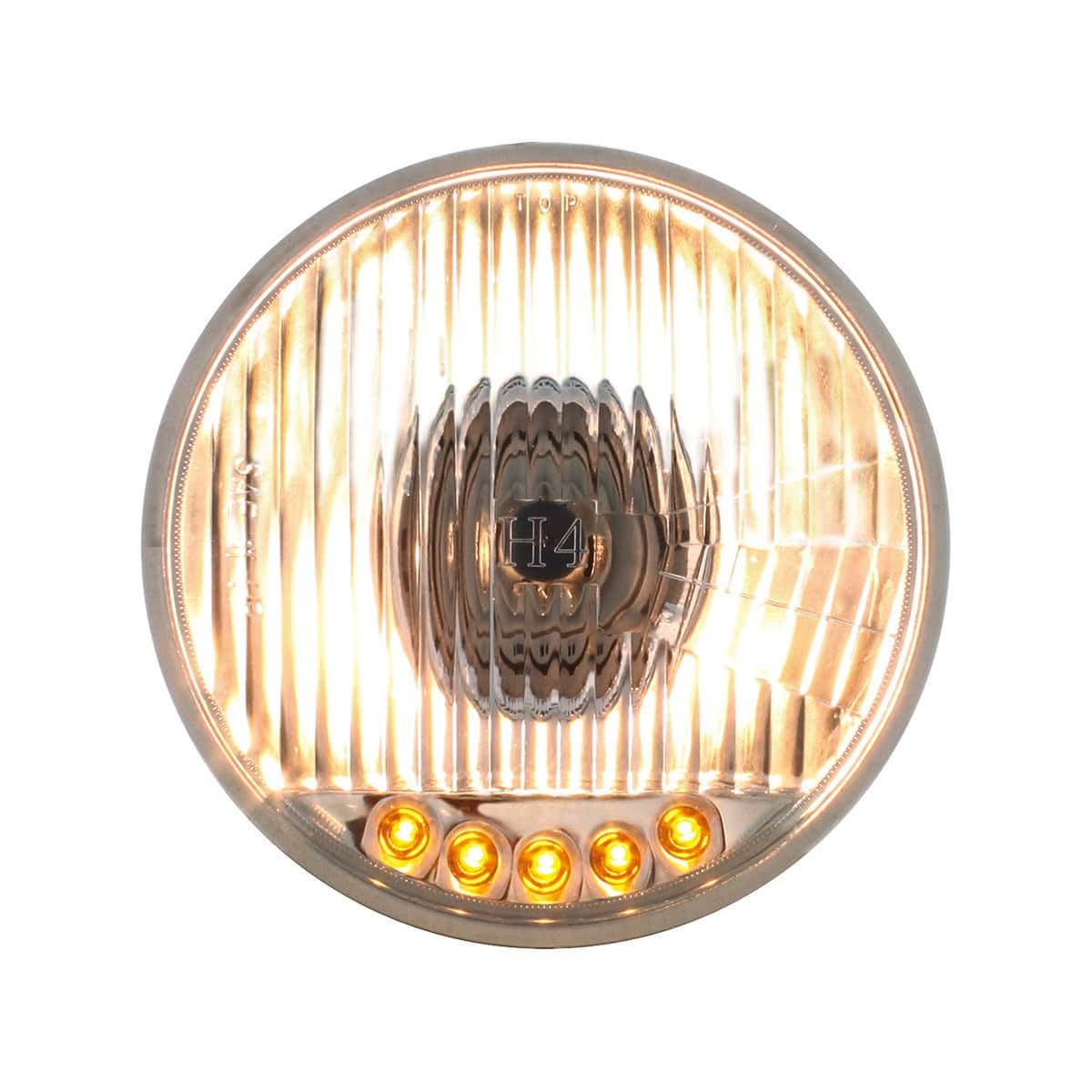 United Pacific 5-3/4" Crystal Halogen Headlight With 5 LED Position Lights - supplier image 2