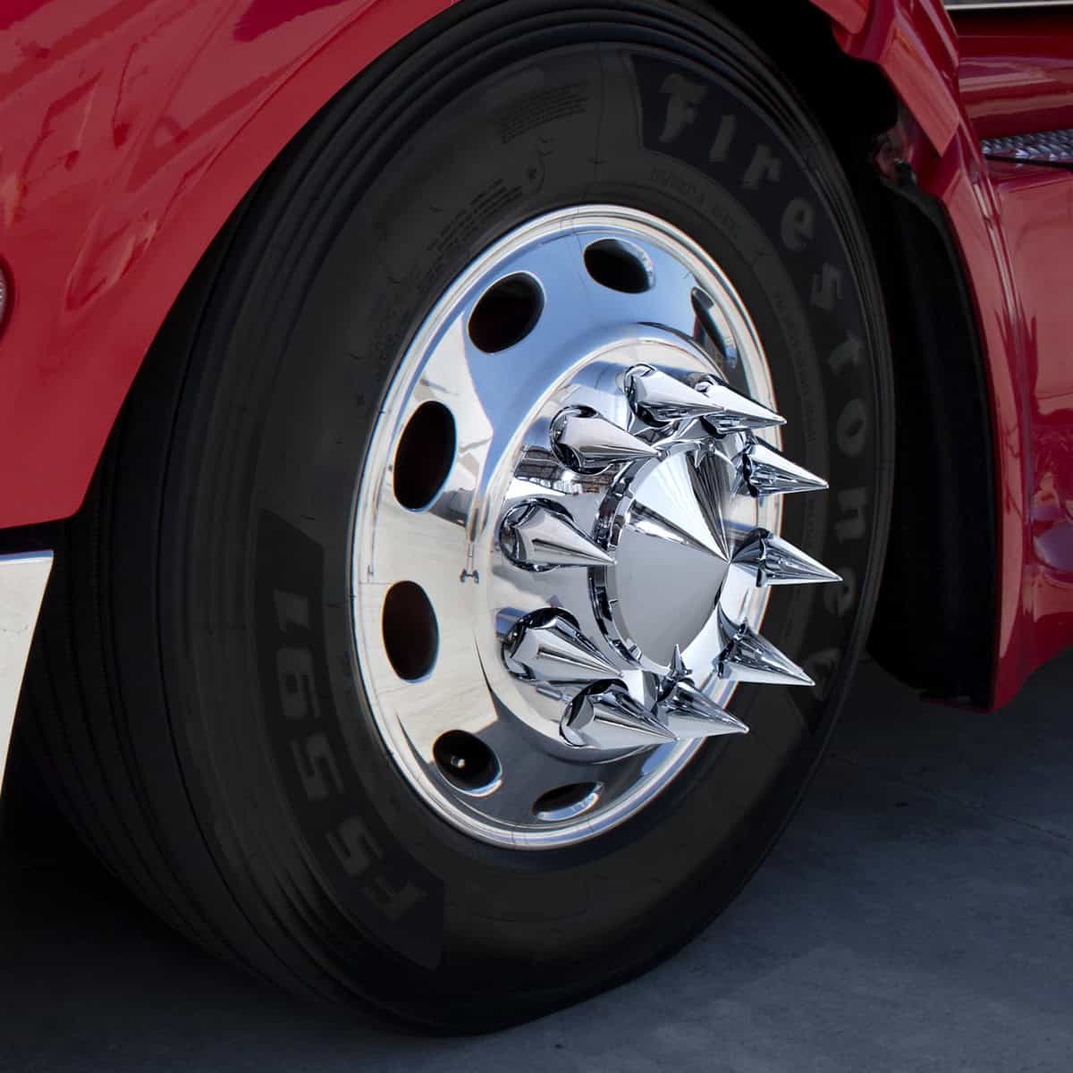 33Mm X 4-3/4&Quot; Chrome Super Spike Nut Covers - Push-On (60-Pack) 6 33mm X 4-3/4" Chrome Super Spike Nut Covers - Push-On (60-Pack)