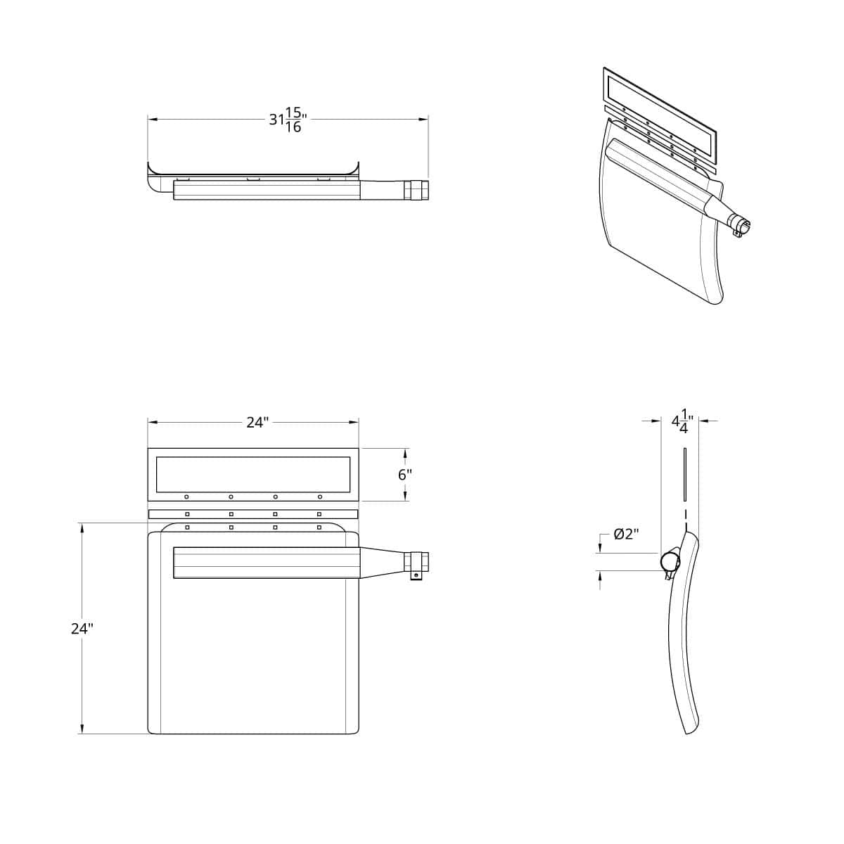 24&Quot; X 24&Quot; Stainless Quarter Fender Set - Triangle Bracket 3 24" X 24" Stainless Quarter Fender Set - Triangle Bracket