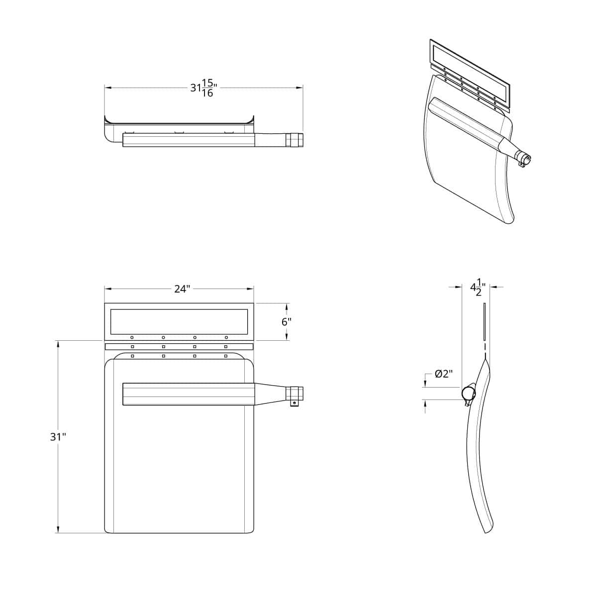 24&Quot; X 29&Quot; Stainless Quarter Fender Set - Triangle Bracket 3 24" X 29" Stainless Quarter Fender Set - Triangle Bracket