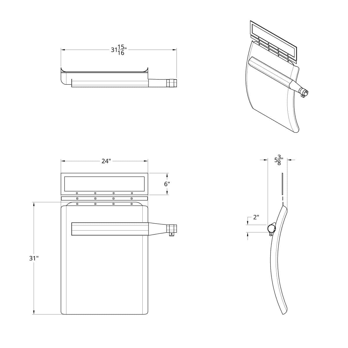 24&Quot; X 31&Quot; Stainless Quarter Fender Set - Triangle Bracket 3 24" x 31" Stainless Quarter Fender Set - Triangle Bracket