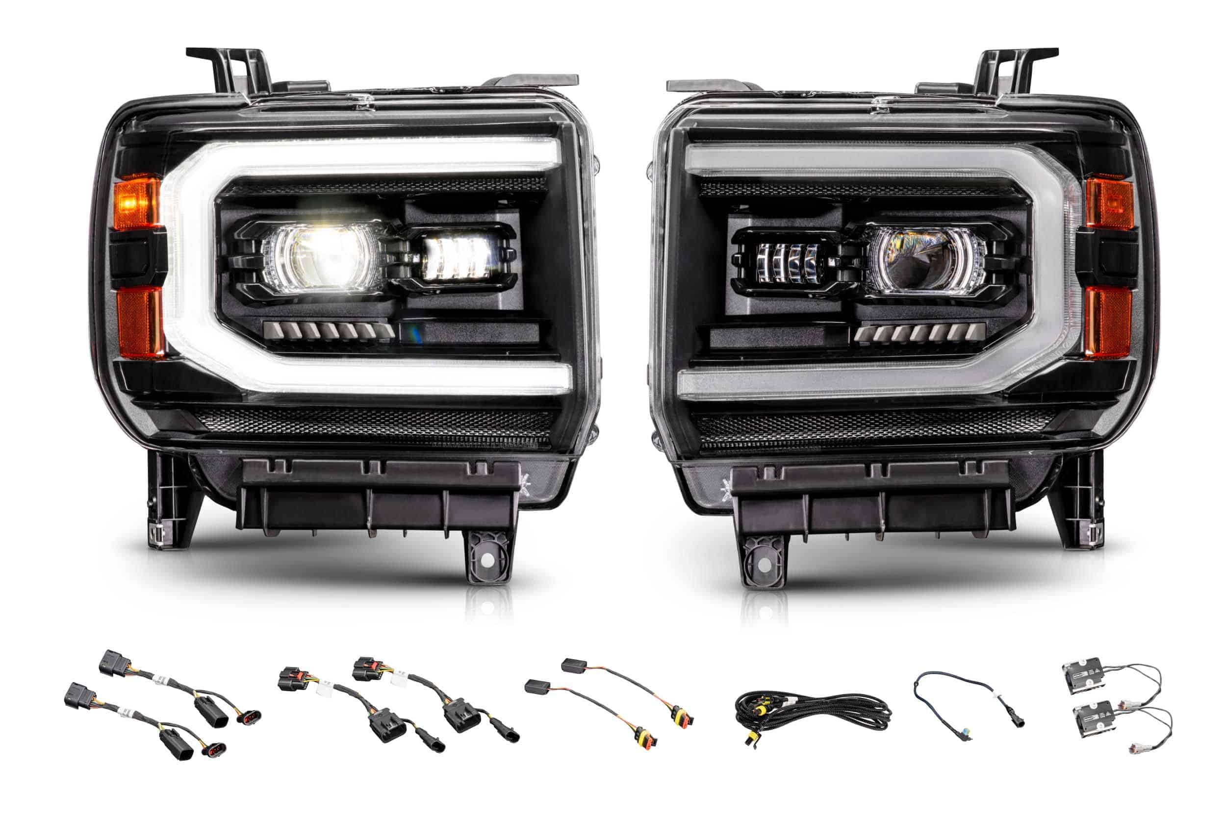 GMC Sierra Morimoto XB Evo Hybrid LED Headlights – 2014–2018 1500 / 2015–2019 HD (Pair)