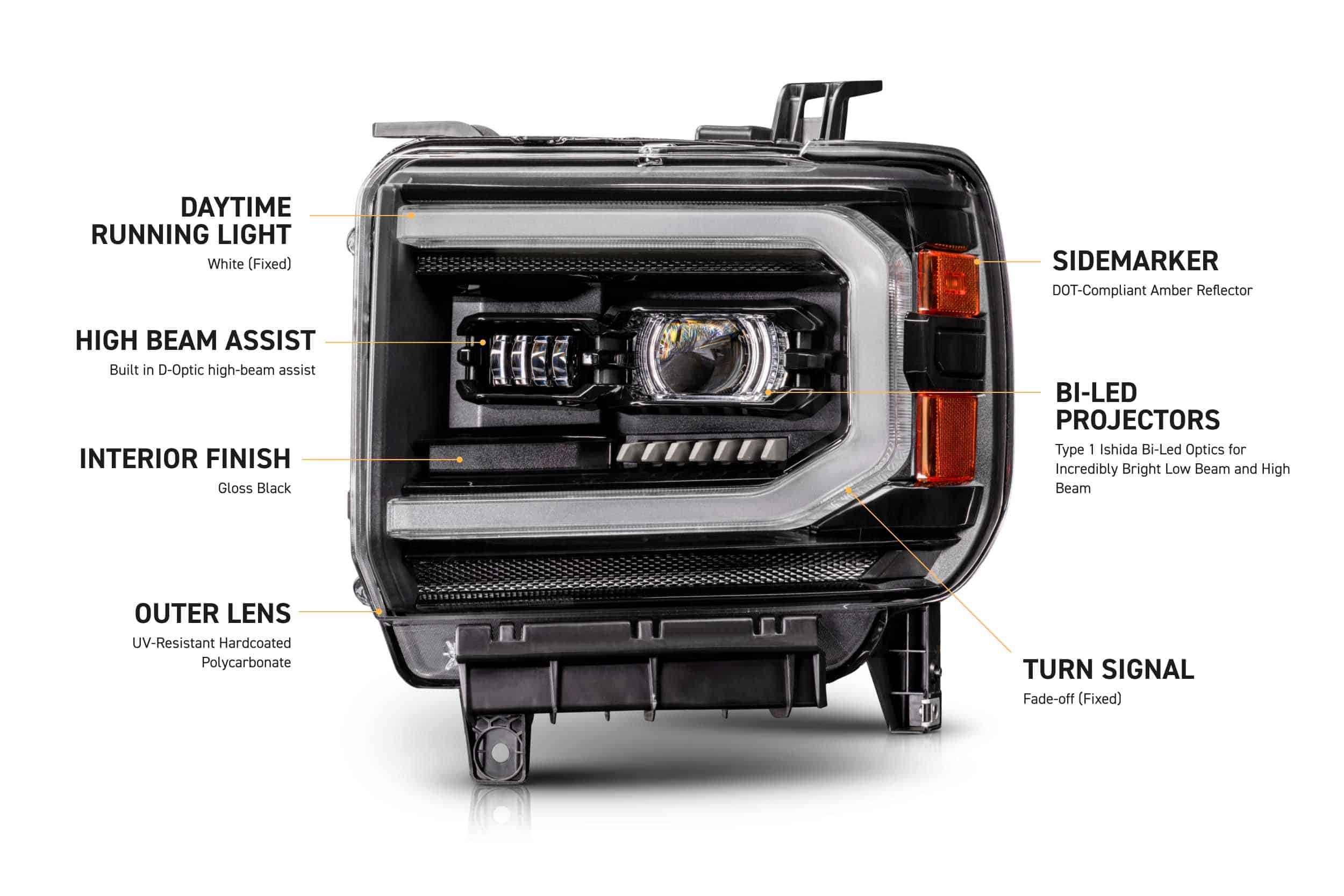 Gmc Sierra Morimoto Xb Evo Hybrid Led Headlights – 2014–2018 1500 / 2015–2019 Hd (Pair) 4 GMC Sierra Morimoto XB Evo Hybrid LED Headlights – 2014–2018 1500 / 2015–2019 HD (Pair) - Image 4