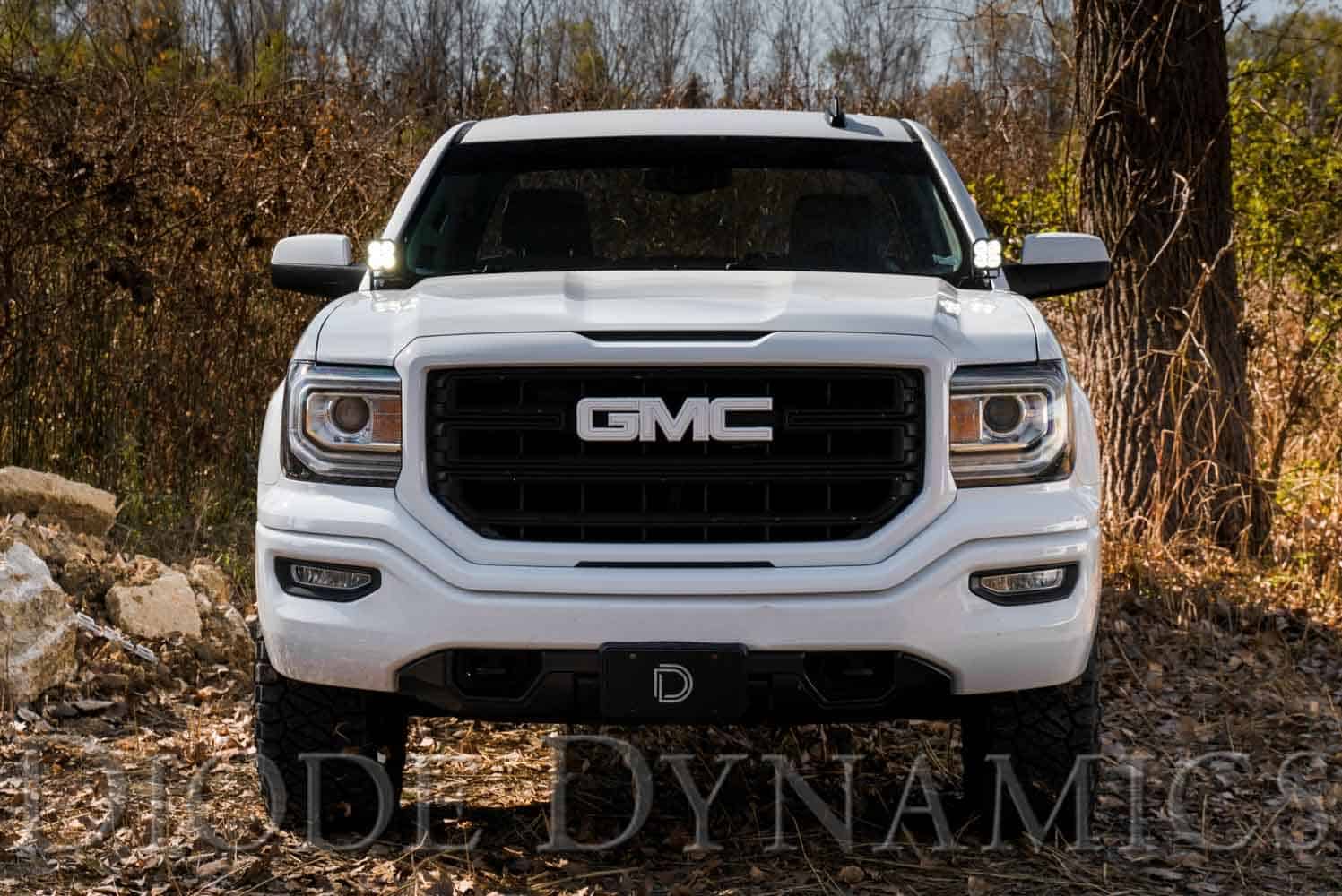 Diode Dynamics Ss3 Led Ditch Light Kit For 2014-2019 Silverado/Sierra 13 Front view of the Sierra 1500 with SS3 ditch lights.