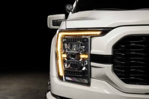Morimoto LF2-498 XB Evo headlight installed on a 2021–2023 Ford F-150