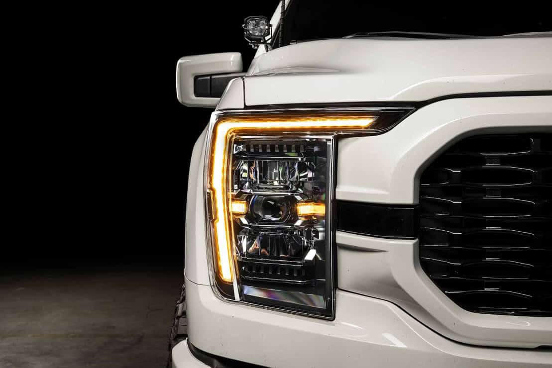 Morimoto Frost-Free Heated Headlights: Activation &Amp; Fitment Guide 1 Installed Morimoto LF2-498 XB Evo headlight on a Ford F-150