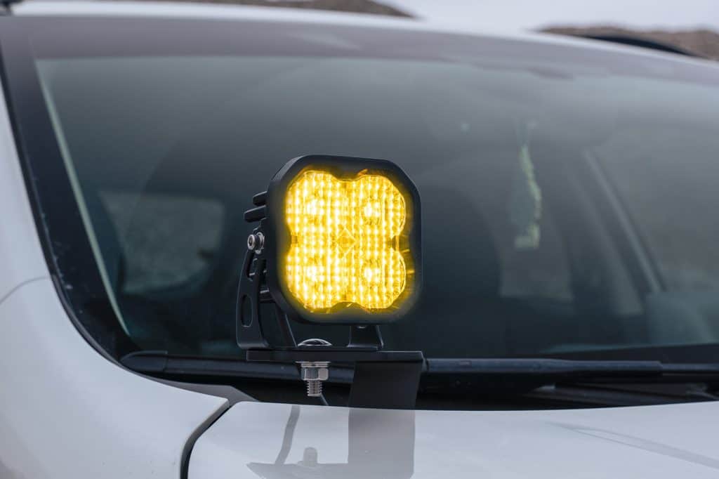Diode Dynamics Ss3 Led Ditch Light Kit For Subaru Crosstrek/Wrx 59 SS3 Yellow pods installed on the Crosstrek.