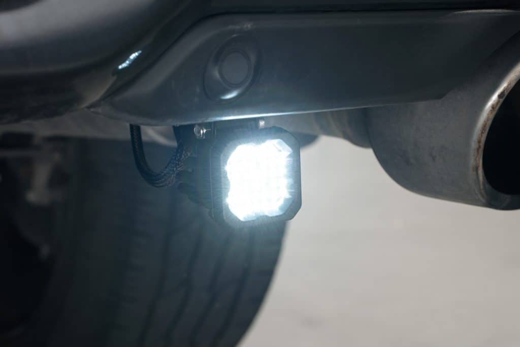 Diode Dynamics Stage Series Reverse Light Kit For 2019–2024 Ram 1500 C1 29 C1 reverse pod below the Ram 1500 rear bumper.