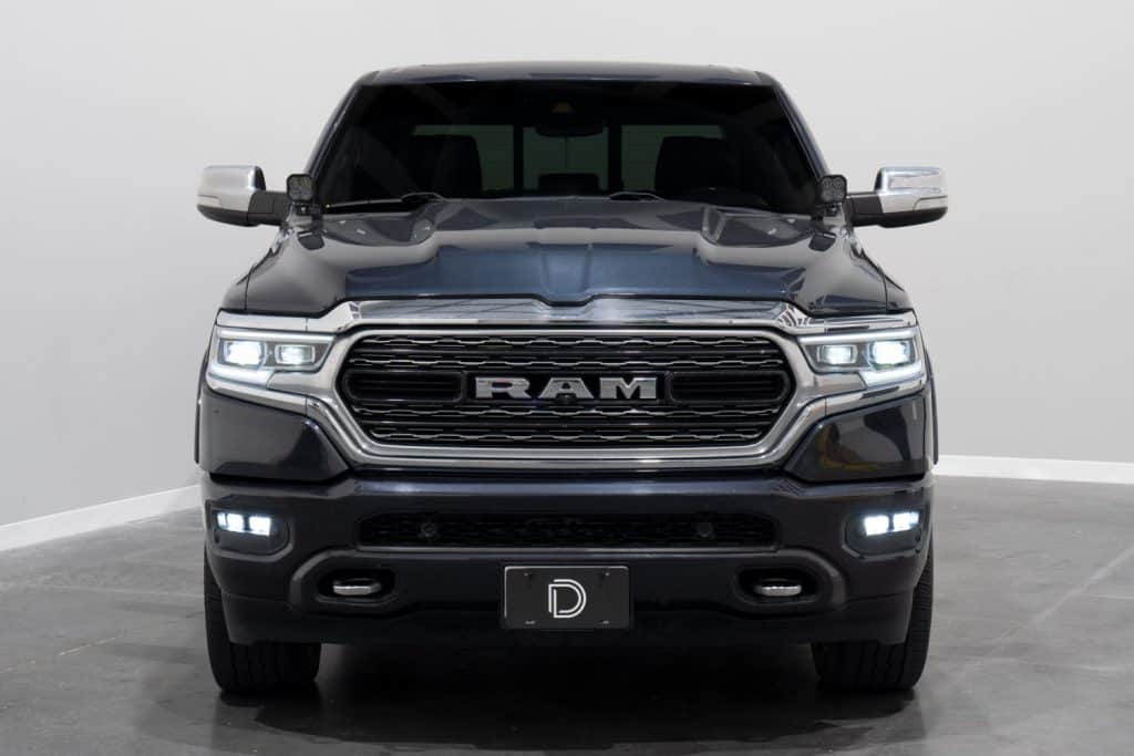 Diode Dynamics Ssc2 Led Fog Pocket Kit For 2019-2024 Ram 46 Front view of the Ram with two SSC2 pods in each factory fog pocket.