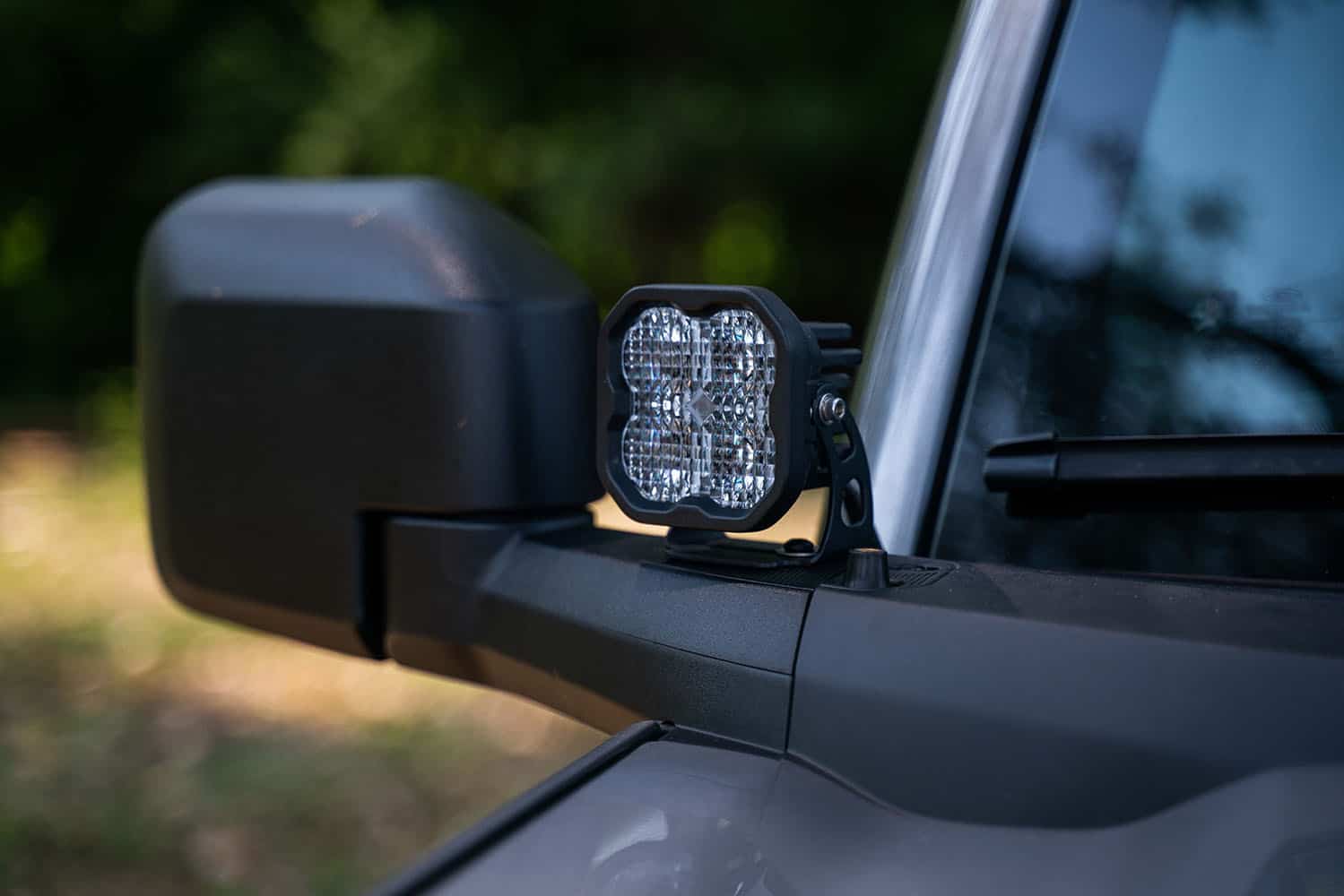 Diode Dynamics Ss3 Led Ditch Light Kit For 2021+ Ford Bronco 5 SS3 Combo pod mounted beside the Bronco hood.