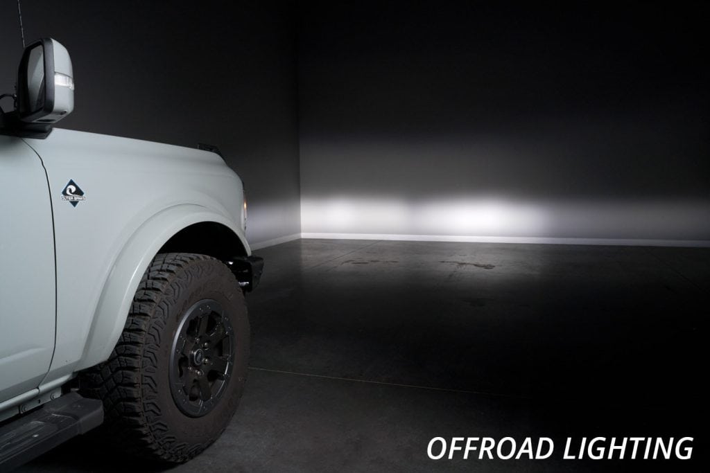 Diode Dynamics Stage Series Fog Pocket Kit For 2021+ Ford Bronco 63 Manufacturer combined off-road output photograph. This mode is for off-road use.