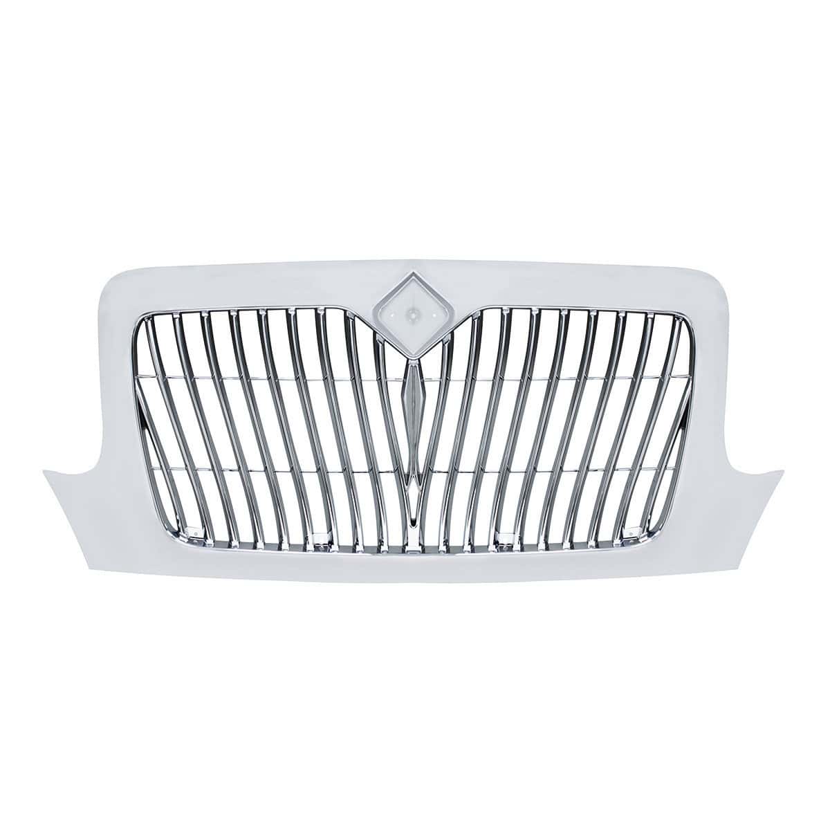 Chrome curved-bar grille for 2002–2018 International DuraStar, front view