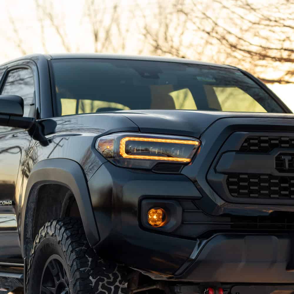 Form Chrome Led Projector Headlights For 2016–2023 Toyota Tacoma — Pair 4 FORM Tacoma family example with amber DRLs