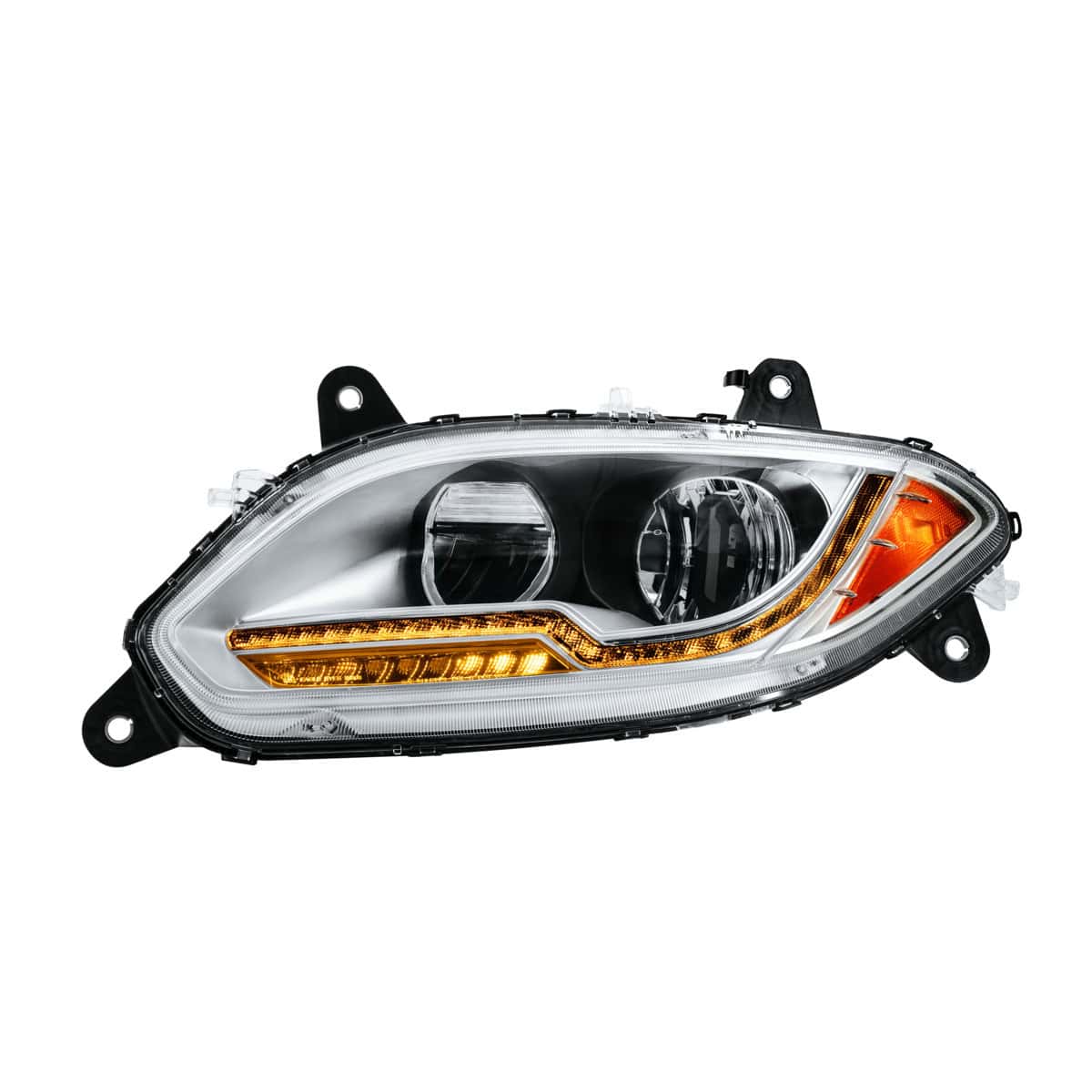 13 LED Chrome Headlight With Dual Color Light Bar For 2018-2026 International LT