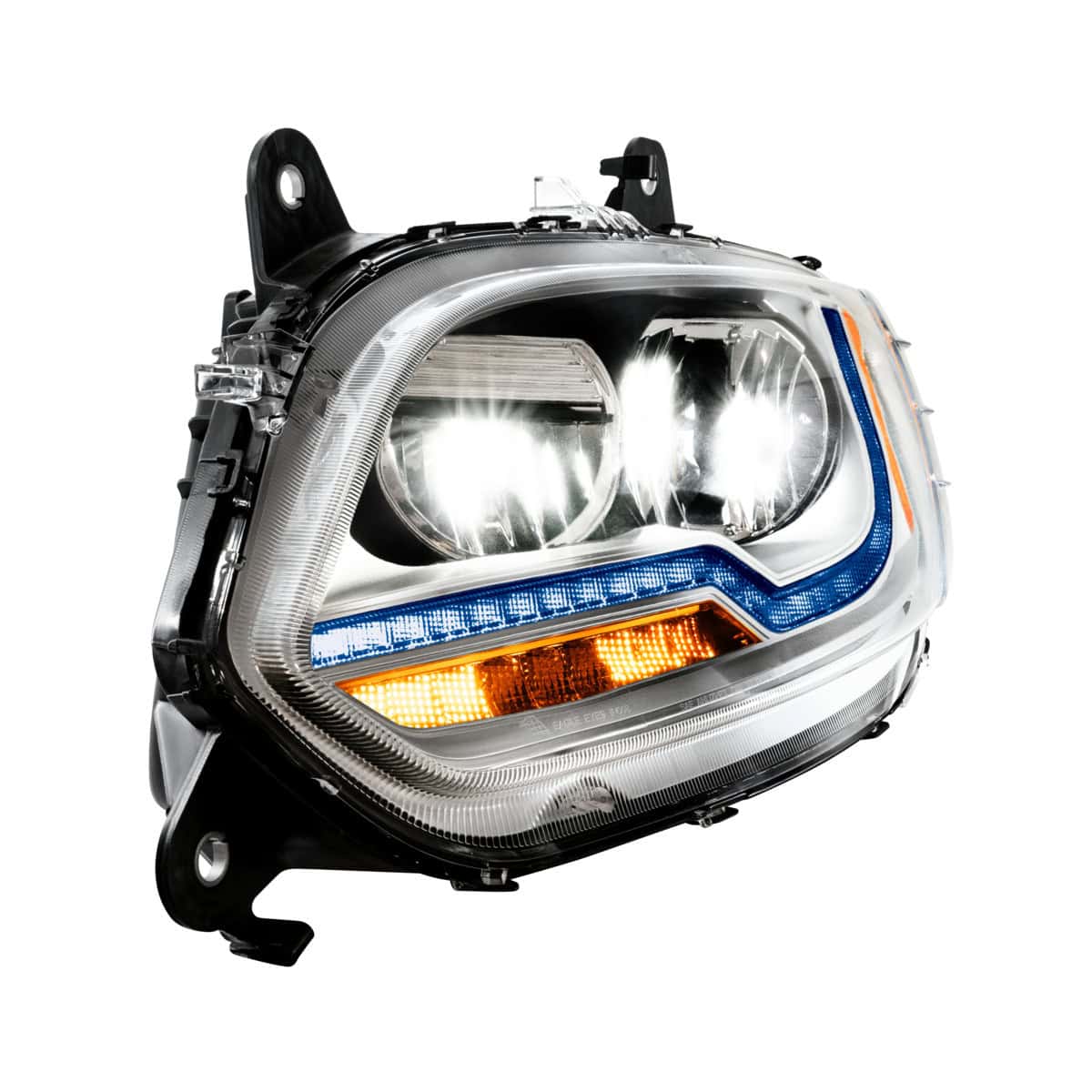 13 Led Chrome Headlight With Dual Color Light Bar For 2018-2026 International Lt 3 13 LED Chrome Headlight With Dual Color Light Bar For 2018-2026 International LT