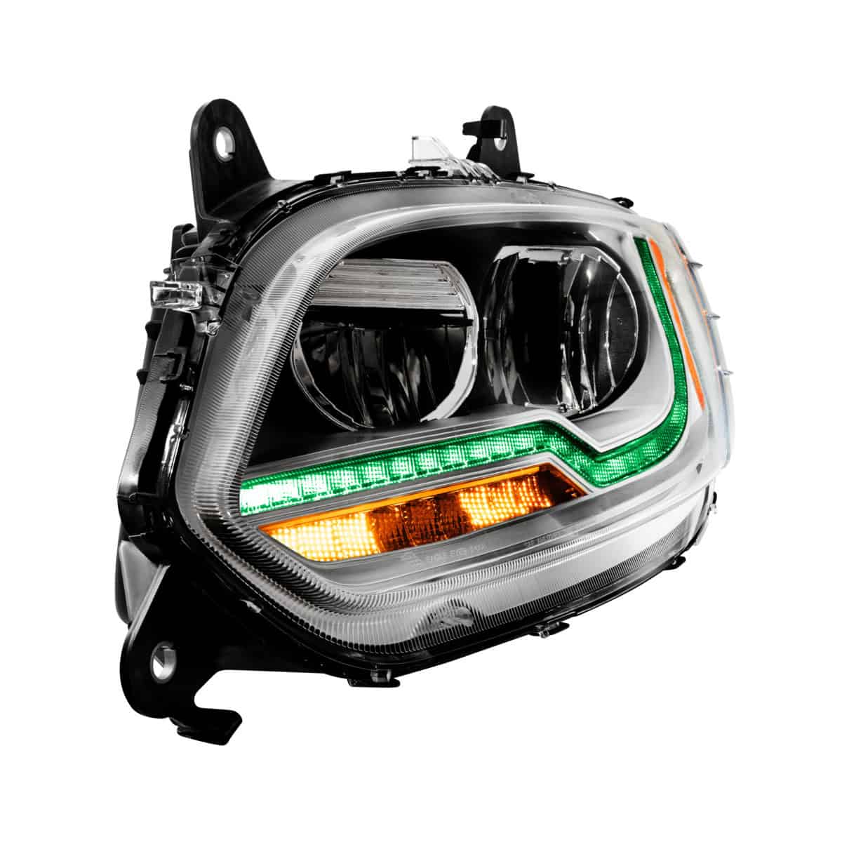 13 Led Chrome Headlight With Dual Color Light Bar For 2018-2026 International Lt 4 13 LED Chrome Headlight With Dual Color Light Bar For 2018-2026 International LT