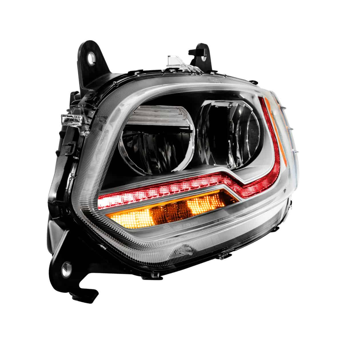 13 Led Chrome Headlight With Dual Color Light Bar For 2018-2026 International Lt 5 13 LED Chrome Headlight With Dual Color Light Bar For 2018-2026 International LT