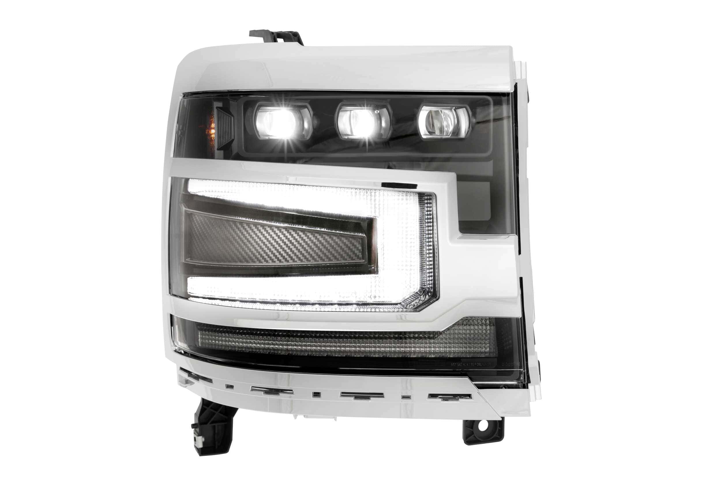 Morimoto Xb Led Headlight Kit For 2016–2018 Chevrolet Silverado 1500 — Choose Bezels 8 Alternate bezel headlight illuminated