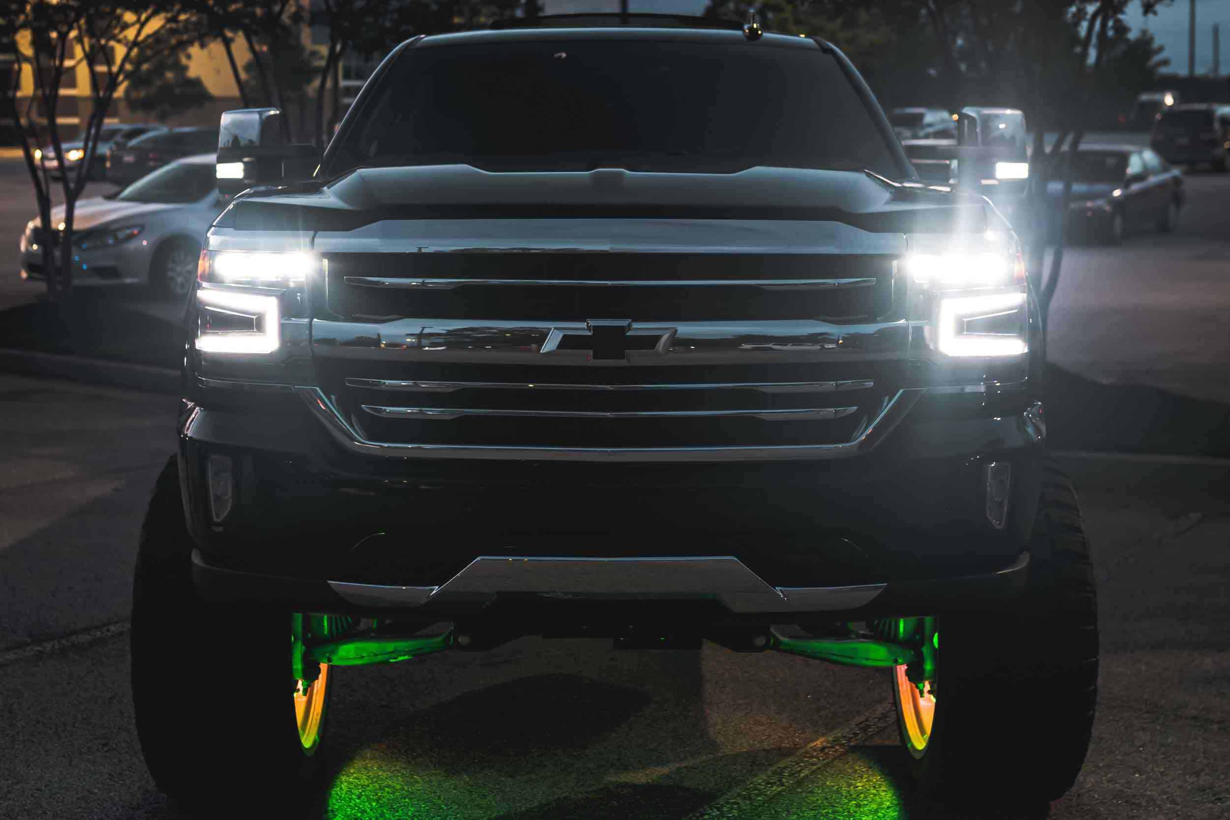 Morimoto Xb Led Headlight Kit For 2016–2018 Chevrolet Silverado 1500 — Choose Bezels 13 Installed headlight illuminated