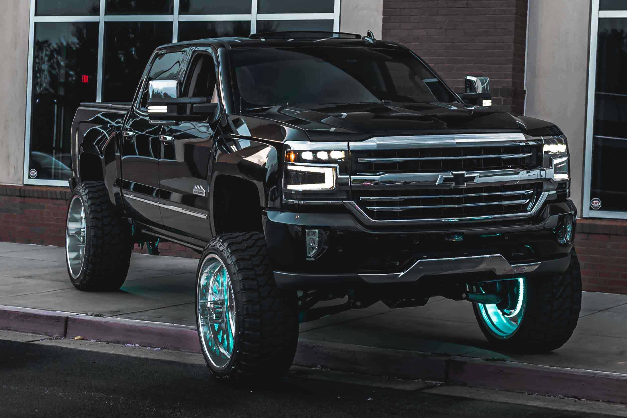 Morimoto Xb Led Headlight Kit For 2016–2018 Chevrolet Silverado 1500 — Choose Bezels 14 Installed Silverado angled view