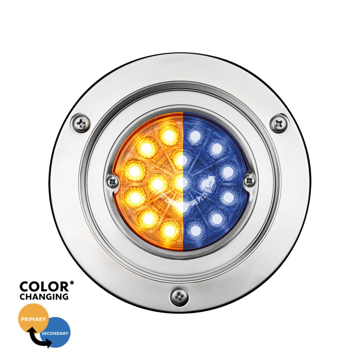 New Arrivals 18 Double Fury 17 LED Dual Function Watermelon Light Sleeper Bunk Kit With 304 SS Bezel-Amber & Blue LED