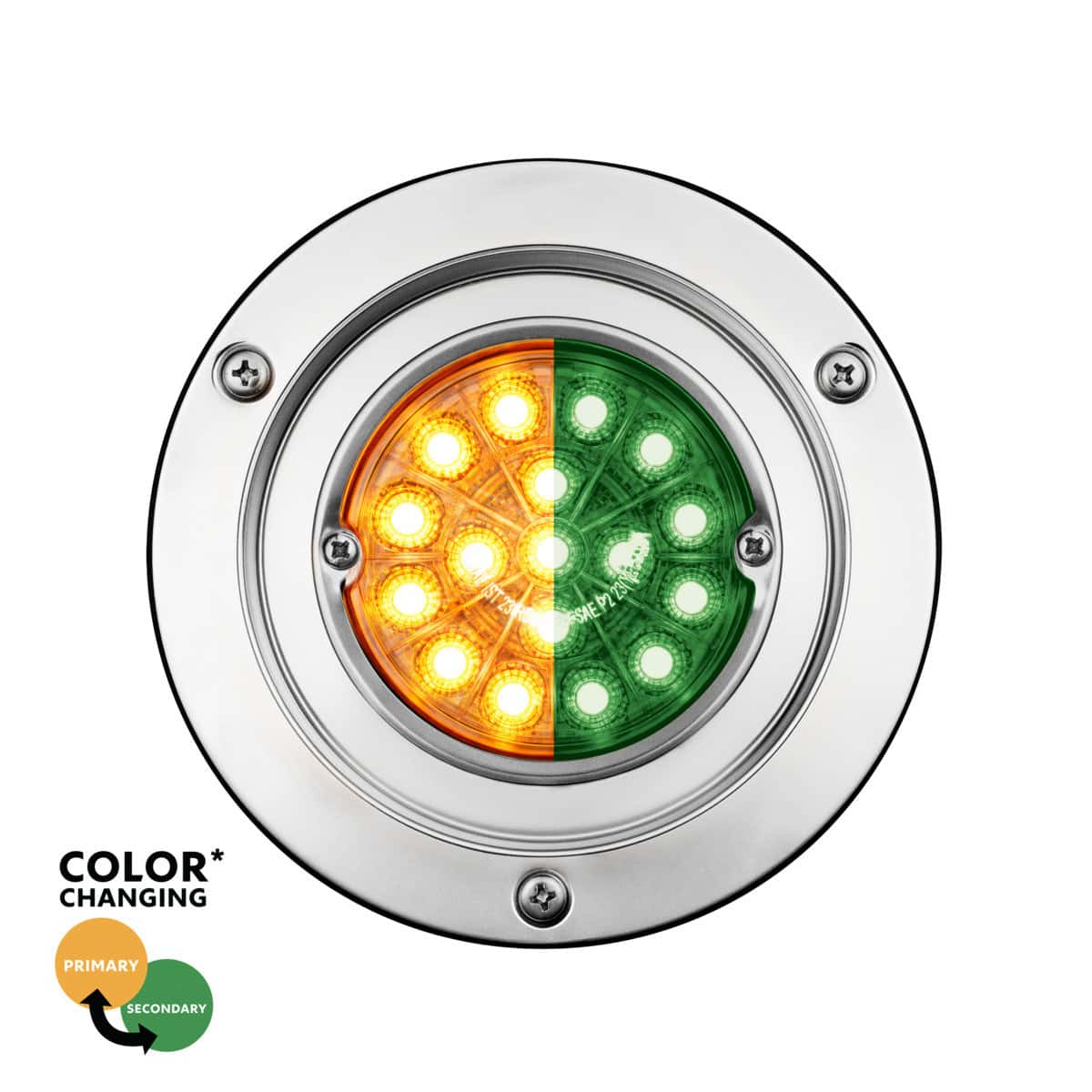 New Arrivals 16 Double Fury 17 LED Dual Function Watermelon Light Sleeper Bunk Kit With 304 SS Bezel-Amber & Green LED