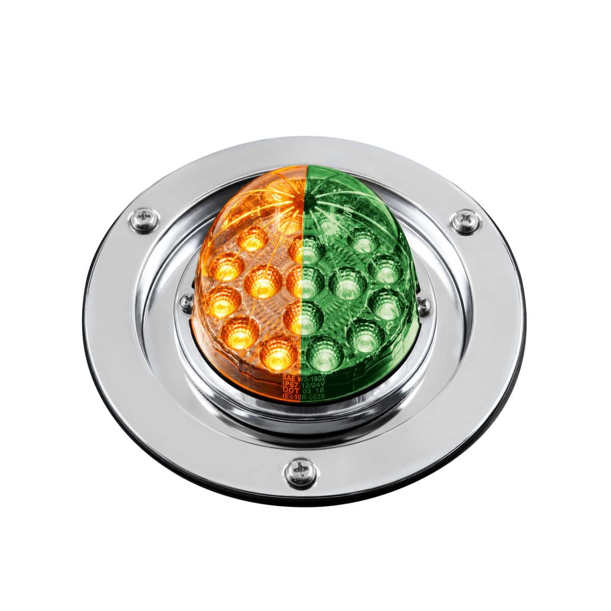 Double Fury 17 Led Dual Function Watermelon Light Sleeper Bunk Kit With 304 Ss Bezel-Amber &Amp; Green Led 5 Double Fury 17 LED Dual Function Watermelon Light Sleeper Bunk Kit With 304 SS Bezel-Amber & Green LED