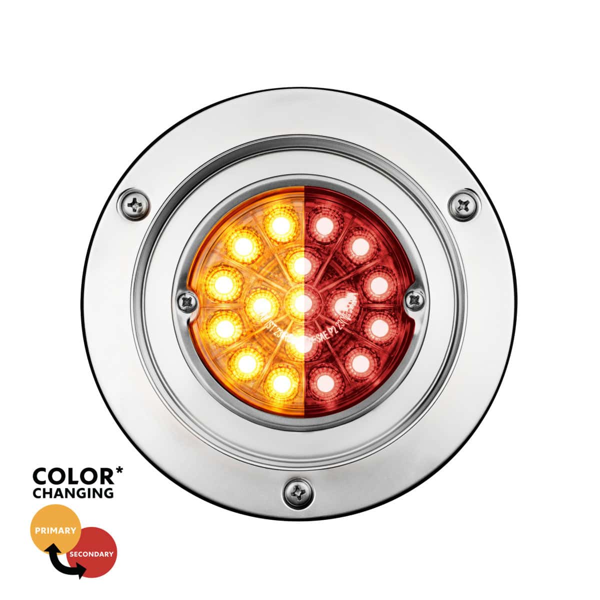 New Arrivals 14 Double Fury 17 LED Dual Function Watermelon Light Sleeper Bunk Kit With 304 SS Bezel-Amber & Red LED