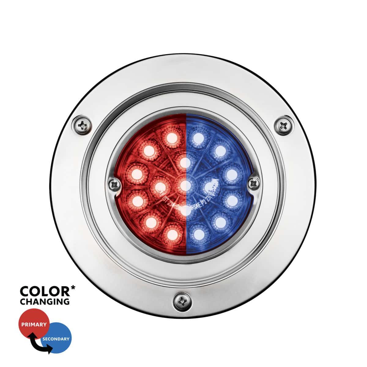 New Arrivals 10 Double Fury 17 LED Dual Function Watermelon Light Sleeper Bunk Kit With 304 SS Bezel-Red & Blue LED