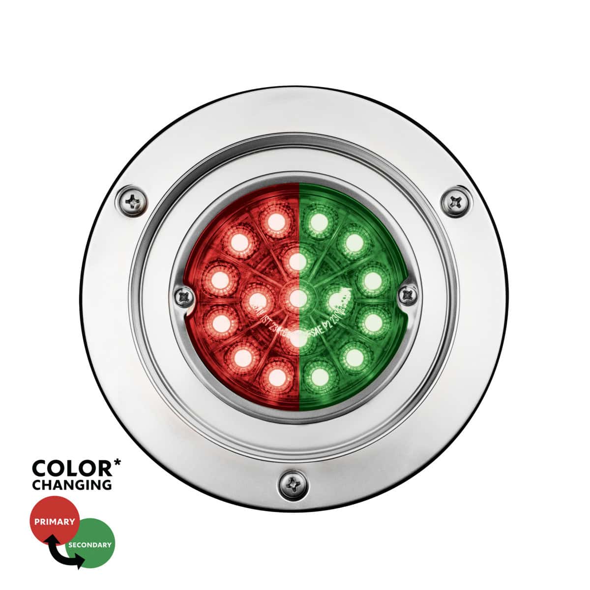 New Arrivals 8 Double Fury 17 LED Dual Function Watermelon Light Sleeper Bunk Kit With 304 SS Bezel-Red & Green LED