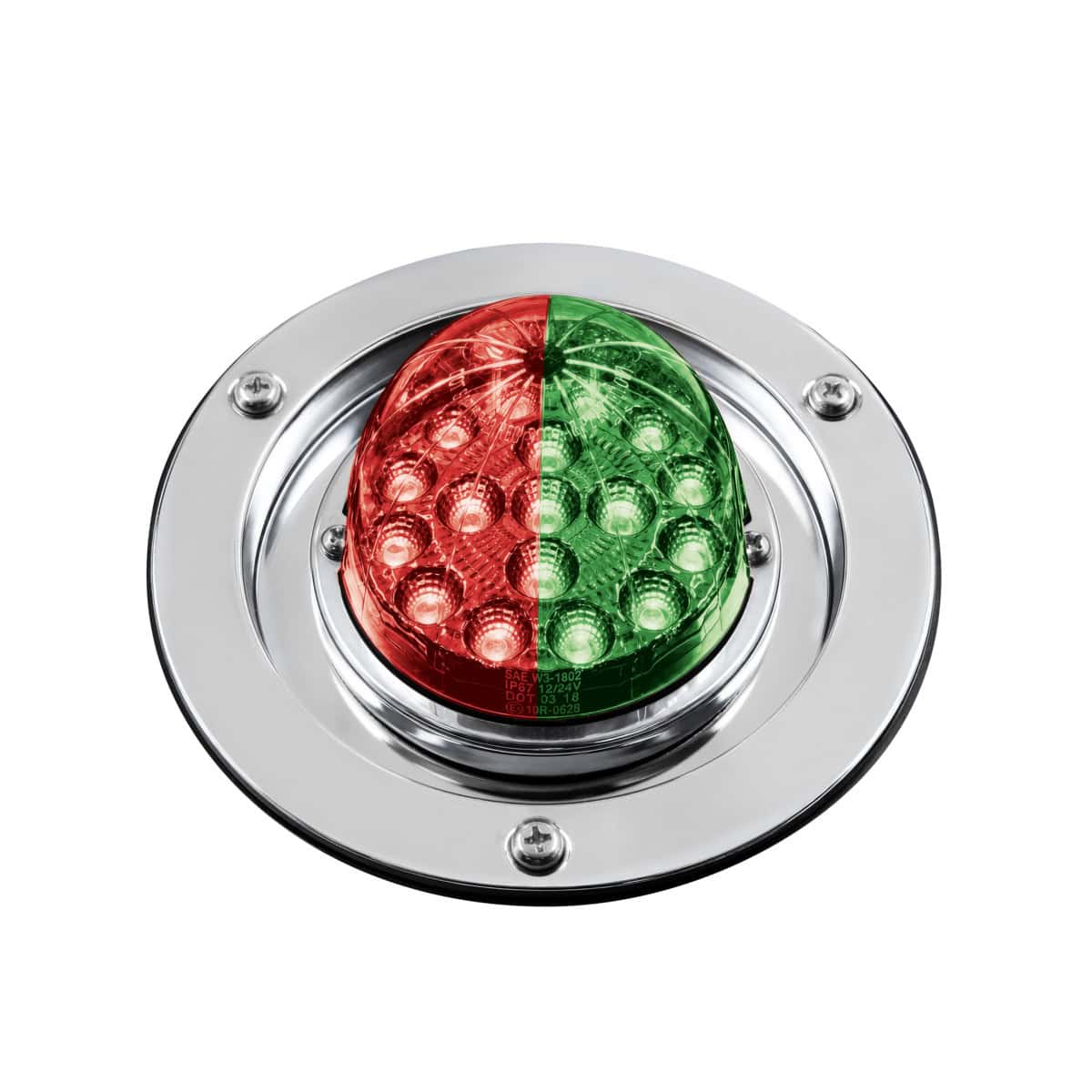 Double Fury 17 Led Dual Function Watermelon Light Sleeper Bunk Kit With 304 Ss Bezel-Red &Amp; Green Led 5 Double Fury 17 LED Dual Function Watermelon Light Sleeper Bunk Kit With 304 SS Bezel-Red & Green LED