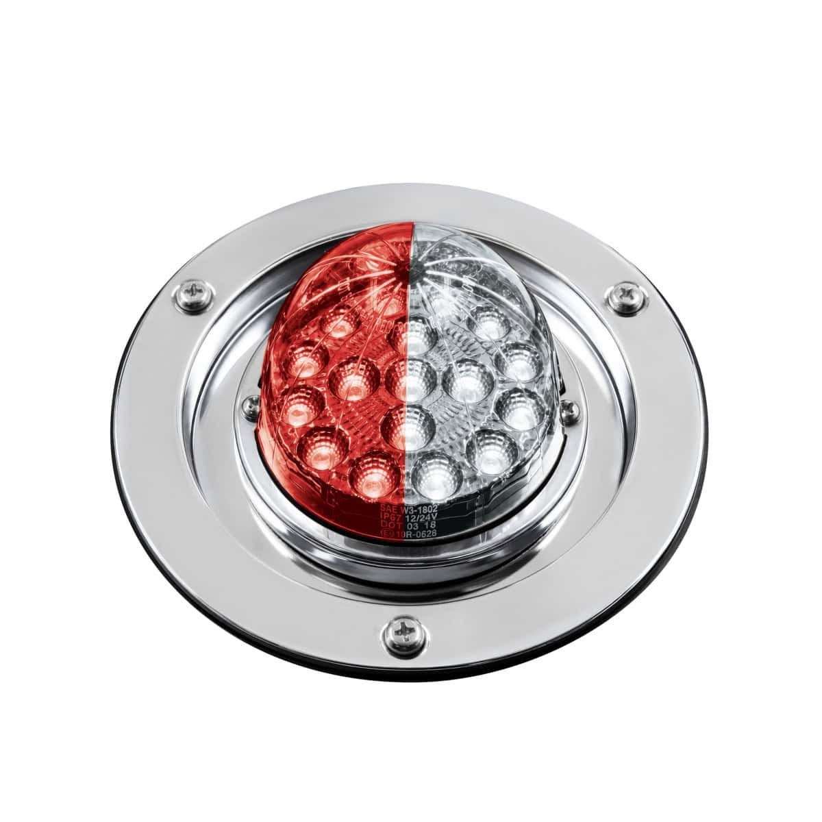 New Arrivals 6 Double Fury 17 LED Dual Function Watermelon Light Sleeper Bunk Kit With 304 SS Bezel-Red & White LED