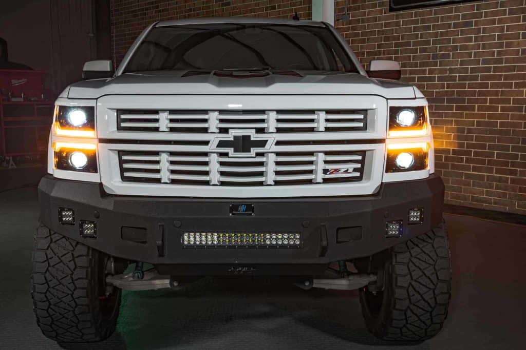 Installed Silverado example; paint work and other vehicle accessories are not included