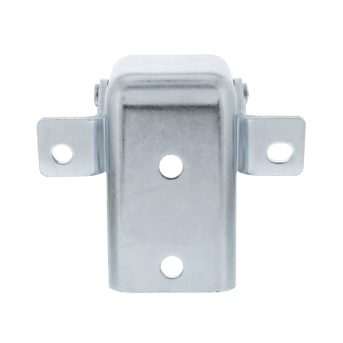 Zinc-plated steel door hinge for International trucks, front view