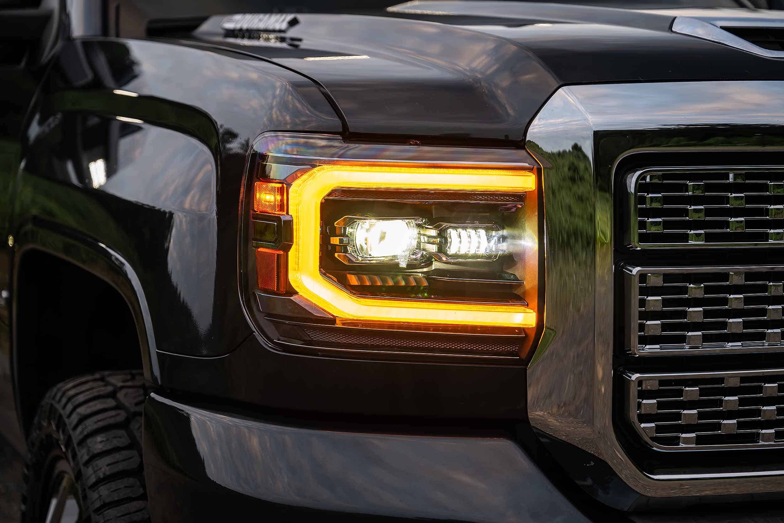 Alternative view of GMC Sierra Morimoto XB Evo LED Headlights – 2014–2018 1500 / 2015–2019 HD (Pair)