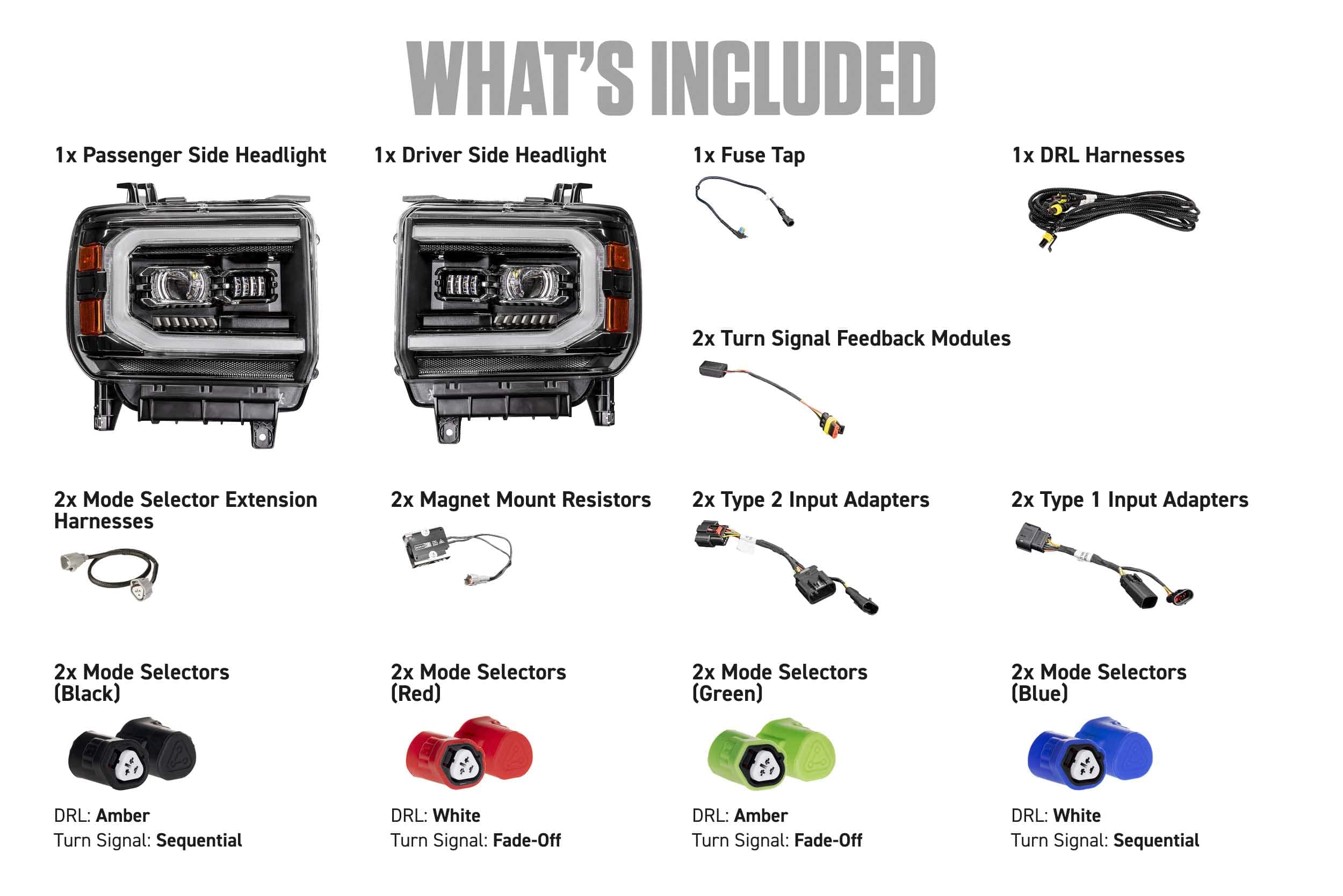 Gmc Sierra Morimoto Xb Evo Led Headlights – 2014–2018 1500 / 2015–2019 Hd (Pair) 14 LF2-544 manufacturer package contents