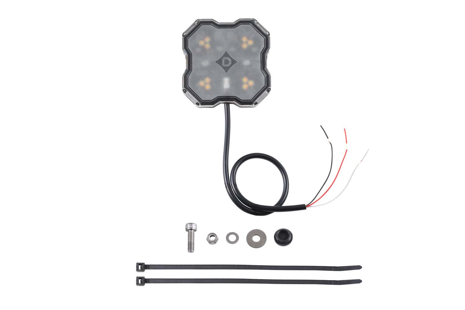 Diode Dynamics Rock Light Amber/White Hookup (single)
