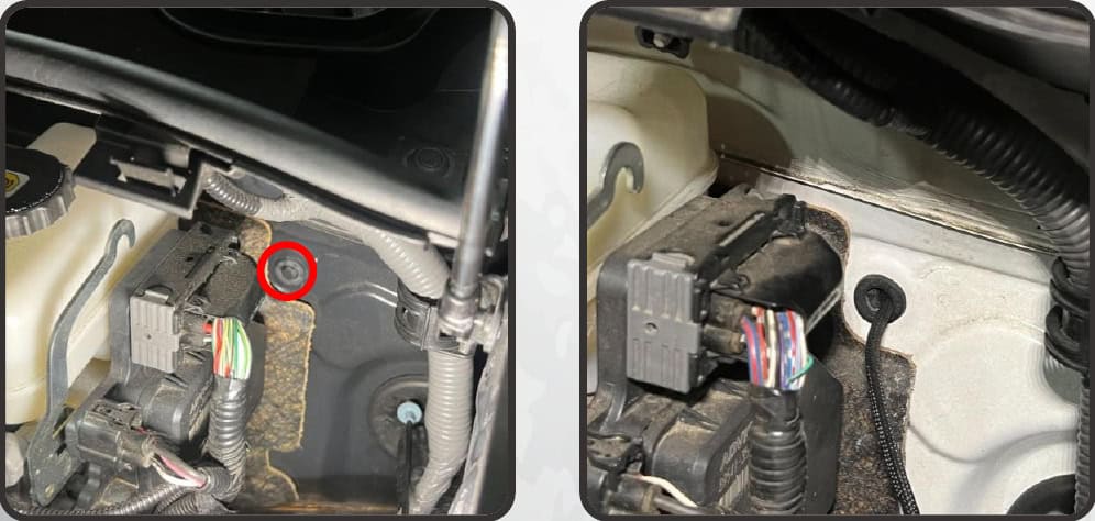 2014–2024 Toyota 4Runner Xb Evo &Amp; Evo Hybrid Installation Guide 28 2019–2024: pass the supplied extension through the slit firewall grommet and reseat it.