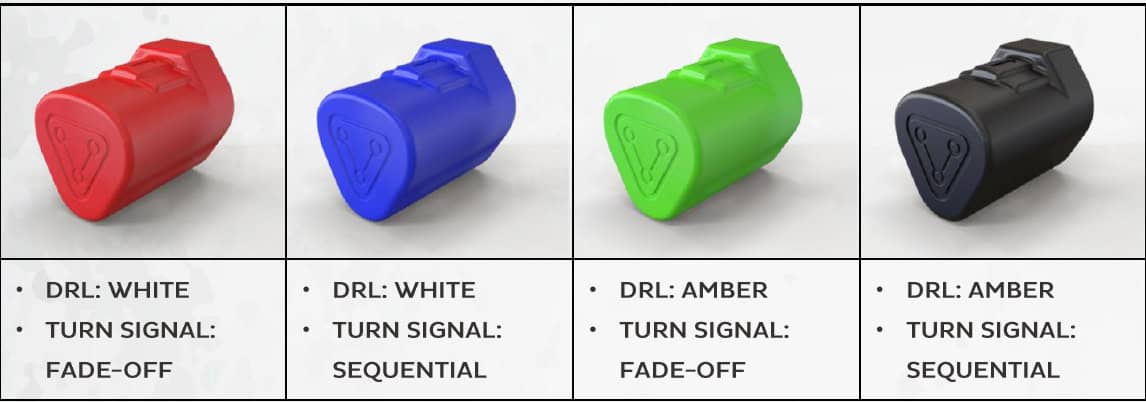 2014–2024 Toyota 4Runner Xb Evo &Amp; Evo Hybrid Installation Guide 16 Evo mode keys: red white/fade-off; blue white/sequential; green amber/fade-off; black amber/sequential.