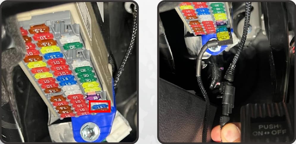 2014–2024 Toyota 4Runner Xb Evo &Amp; Evo Hybrid Installation Guide 30 2019–2024: 15 A P/OUTLET fuse at interior slot 47; secure wiring away from pedals.