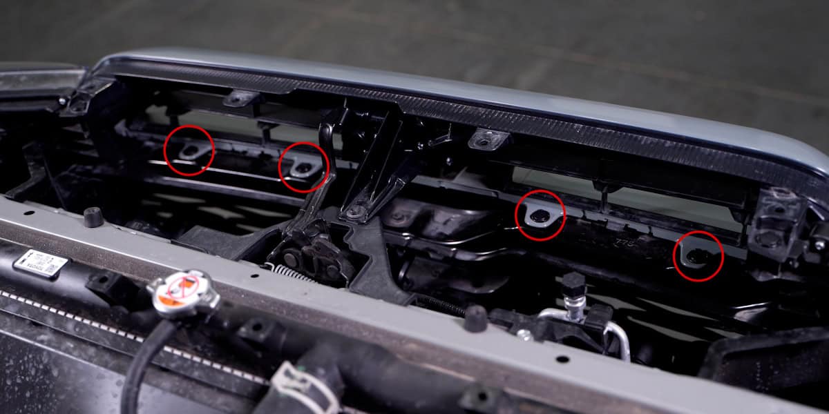 2014–2024 Toyota 4Runner Form Headlight Installation Guide 3 Remove the four clips behind the upper grille.